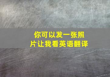 你可以发一张照片让我看英语翻译