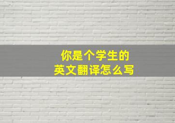 你是个学生的英文翻译怎么写