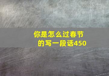 你是怎么过春节的写一段话450