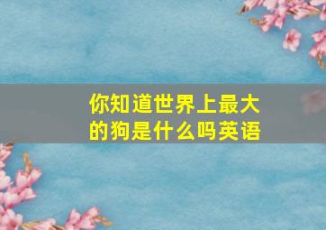 你知道世界上最大的狗是什么吗英语