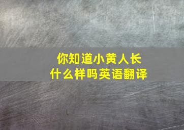 你知道小黄人长什么样吗英语翻译