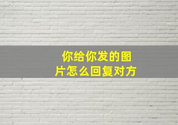 你给你发的图片怎么回复对方