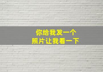 你给我发一个照片让我看一下