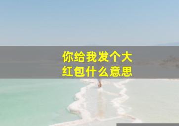 你给我发个大红包什么意思