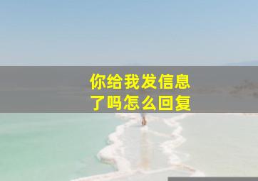 你给我发信息了吗怎么回复