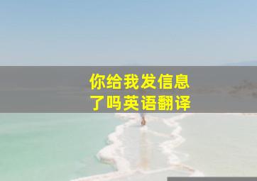 你给我发信息了吗英语翻译