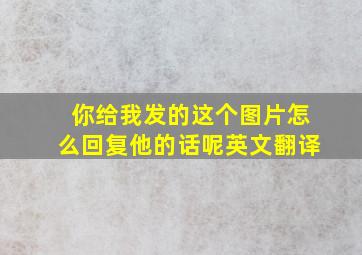 你给我发的这个图片怎么回复他的话呢英文翻译