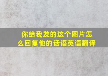 你给我发的这个图片怎么回复他的话语英语翻译