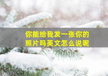 你能给我发一张你的照片吗英文怎么说呢