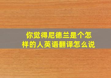 你觉得尼德兰是个怎样的人英语翻译怎么说