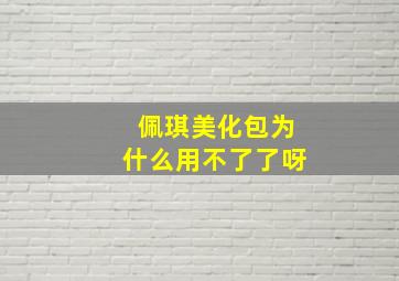 佩琪美化包为什么用不了了呀