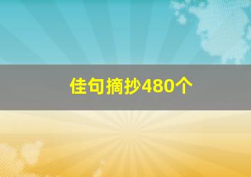 佳句摘抄480个