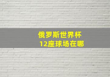 俄罗斯世界杯12座球场在哪