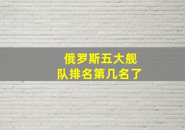 俄罗斯五大舰队排名第几名了