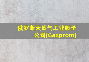 俄罗斯天然气工业股份公司(Gazprom)