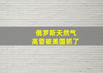 俄罗斯天然气高管被美国抓了