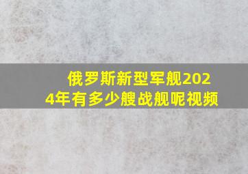 俄罗斯新型军舰2024年有多少艘战舰呢视频