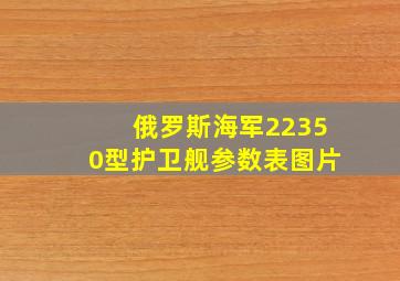 俄罗斯海军22350型护卫舰参数表图片