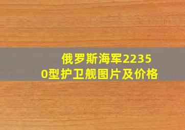 俄罗斯海军22350型护卫舰图片及价格