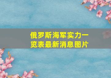 俄罗斯海军实力一览表最新消息图片