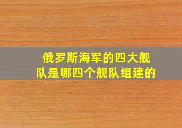 俄罗斯海军的四大舰队是哪四个舰队组建的