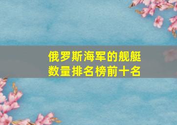 俄罗斯海军的舰艇数量排名榜前十名