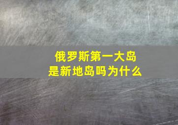 俄罗斯第一大岛是新地岛吗为什么