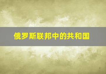 俄罗斯联邦中的共和国