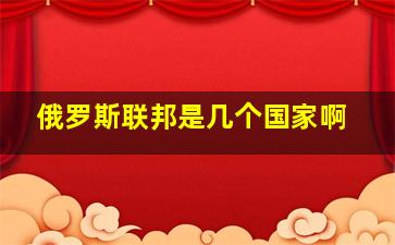 俄罗斯联邦是几个国家啊