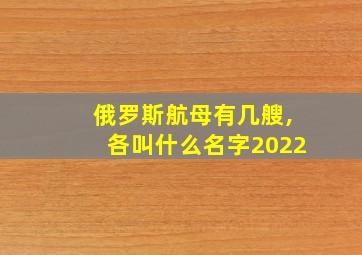 俄罗斯航母有几艘,各叫什么名字2022