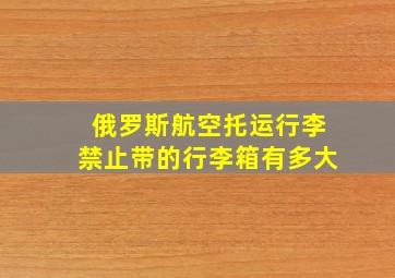 俄罗斯航空托运行李禁止带的行李箱有多大