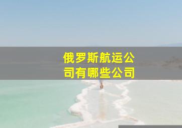 俄罗斯航运公司有哪些公司