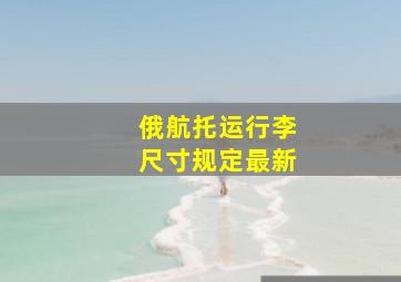 俄航托运行李尺寸规定最新