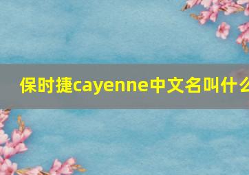 保时捷cayenne中文名叫什么