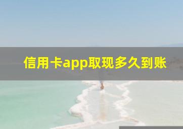 信用卡app取现多久到账