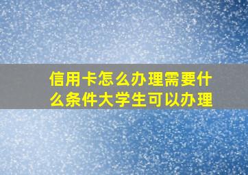 信用卡怎么办理需要什么条件大学生可以办理