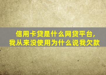 信用卡贷是什么网贷平台,我从来没使用为什么说我欠款