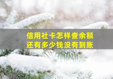 信用社卡怎样查余额还有多少钱没有到账