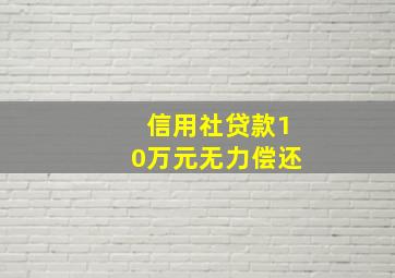 信用社贷款10万元无力偿还