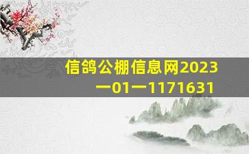 信鸽公棚信息网2023一01一1171631