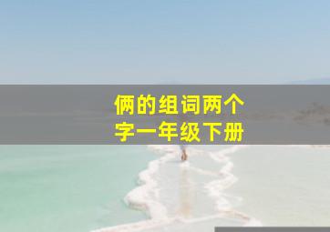 俩的组词两个字一年级下册