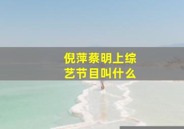 倪萍蔡明上综艺节目叫什么