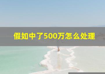 假如中了500万怎么处理