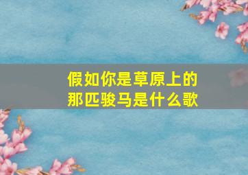 假如你是草原上的那匹骏马是什么歌