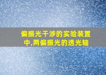 偏振光干涉的实验装置中,两偏振光的透光轴