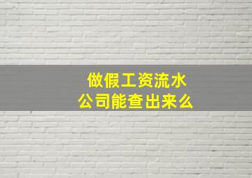 做假工资流水公司能查出来么