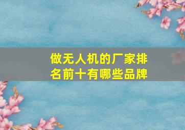 做无人机的厂家排名前十有哪些品牌