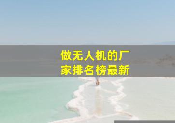 做无人机的厂家排名榜最新