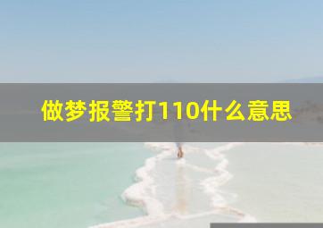 做梦报警打110什么意思