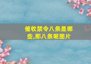 催收禁令八条是哪些,那八条呢图片